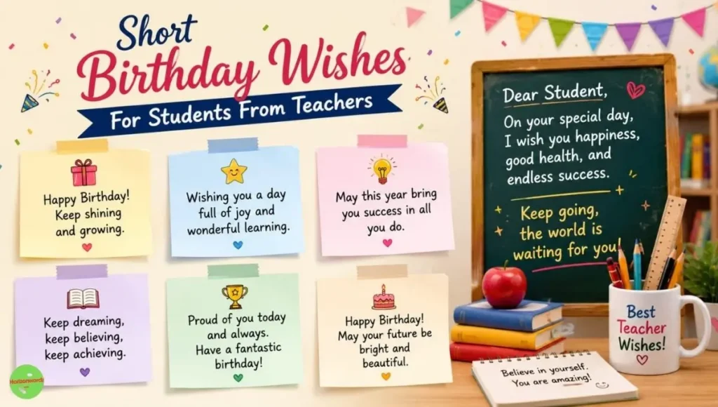Short Birthday Wishes For Students From Teachers
