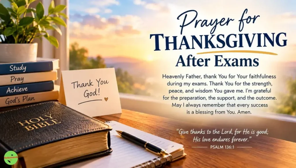 Prayer for Thanksgiving After Exams