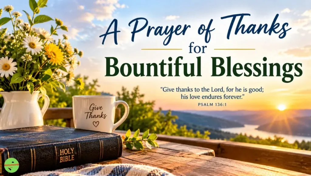 A Prayer of Thanks for Bountiful Blessings