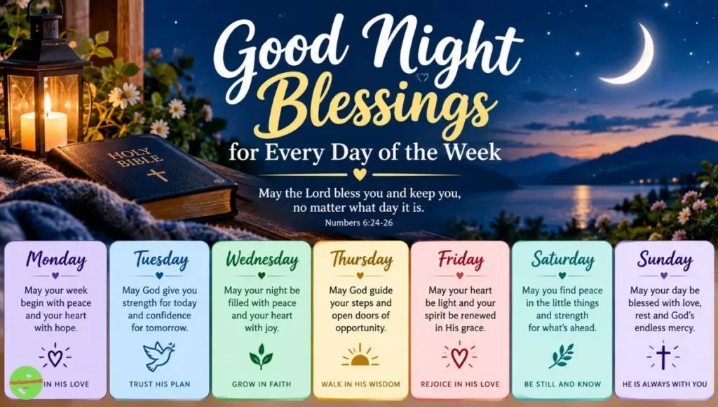 Good Night Blessings for Every Day of the Week
